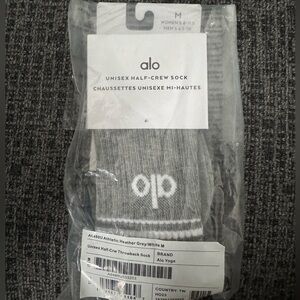 ALO Yoga Heather Gray & White Unisex Half-Crew Athletic Socks